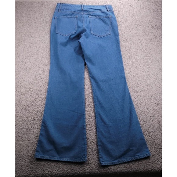 EXPRESS Jeans Size 12 70's Flare Mid Rise Blue Stretch Denim 32x33 NEW - Picture 3 of 13